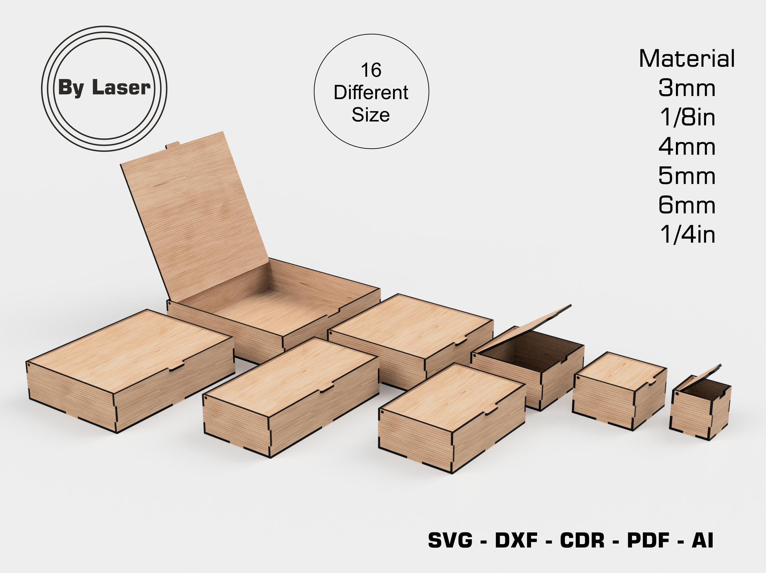 Laser Cut Box With Flip up Lid Storage Box 16 Different Etsy Canada