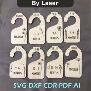 Babykastverdelers voor lasersnijden, pasgeboren hangers, lasergesneden bestanden, Glowforge Svg-bestanden