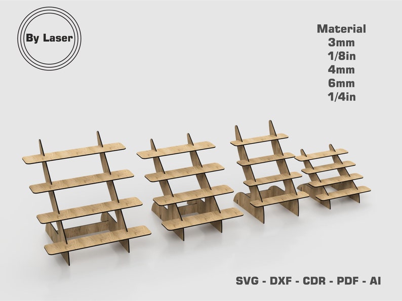 Crafting Display Stand Laser Cut Files Cupcake Stand 4 Different Size Portable Display Stand Glowforge SVG DXF EPS image 2