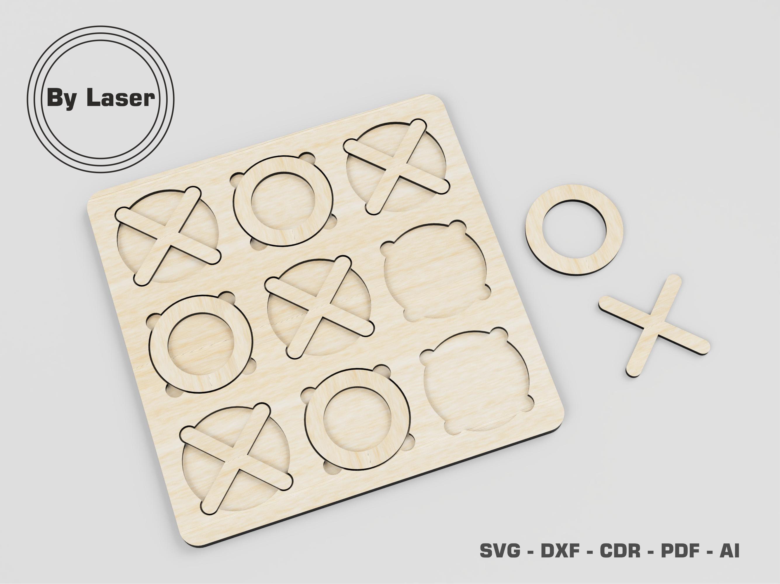 Tic Tac Toe Board Game Laser Cut Files Laser Cutting Board Etsy Australia