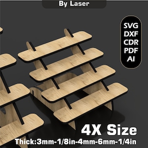 Archivos de expositores portátiles cortados con láser, 4 tamaños, Glowforge, SVG, DXF, EPS