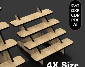 Laser geschnittene bewegliche Handwerk Ausstellungsstand-Dateien, 4 Größen Glowforge-Datei SVG DXF EPS