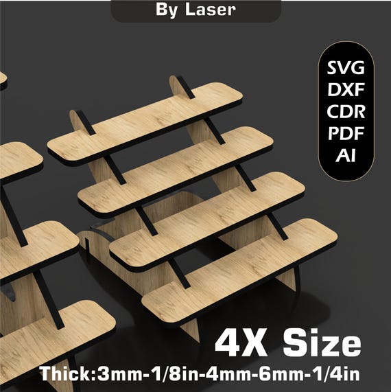 Laser Cut Portable Crafting Display Stand Files, 4 Sizes Glowforge File SVG DXF EPS