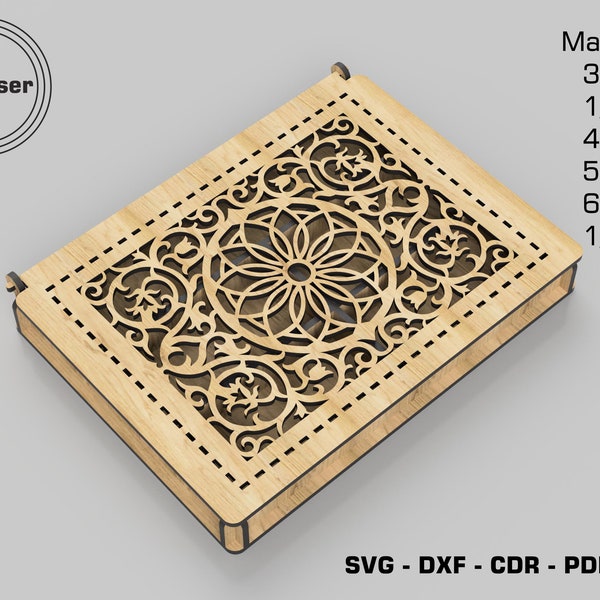 Decorative Box, Jewelry Box With Lid, Laser Cut Files, Wooden Gift Boxes , Multiple Material - Glowforge Svg