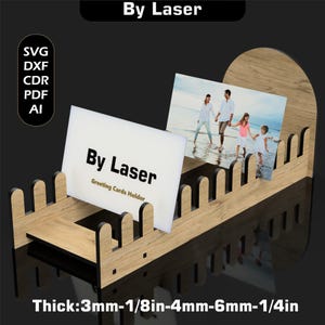 Laser Cut Postcard Holder Files, Greeting Card Display Stand, SVG DXF PDF