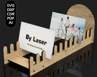 Laser Cut Postcard Holder Files, Greeting Card Display Stand, SVG DXF PDF
