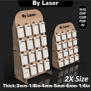 Laser Cut Earring Display Stand Files, Jewelry Organizer Holder, SVG DXF PDF