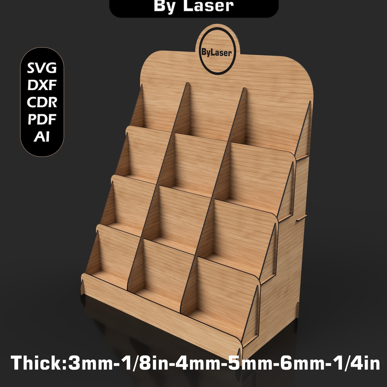 Sticker Cutter Stand Laser Cut Sticker Display Stand SVG Glowforge Files - Etsy