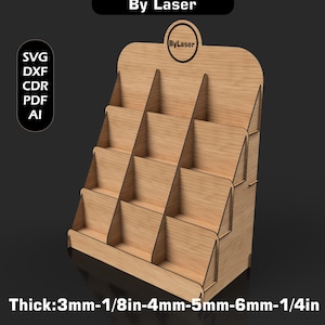 Laser Cut Sticker Display Stand SVG Glowforge Files