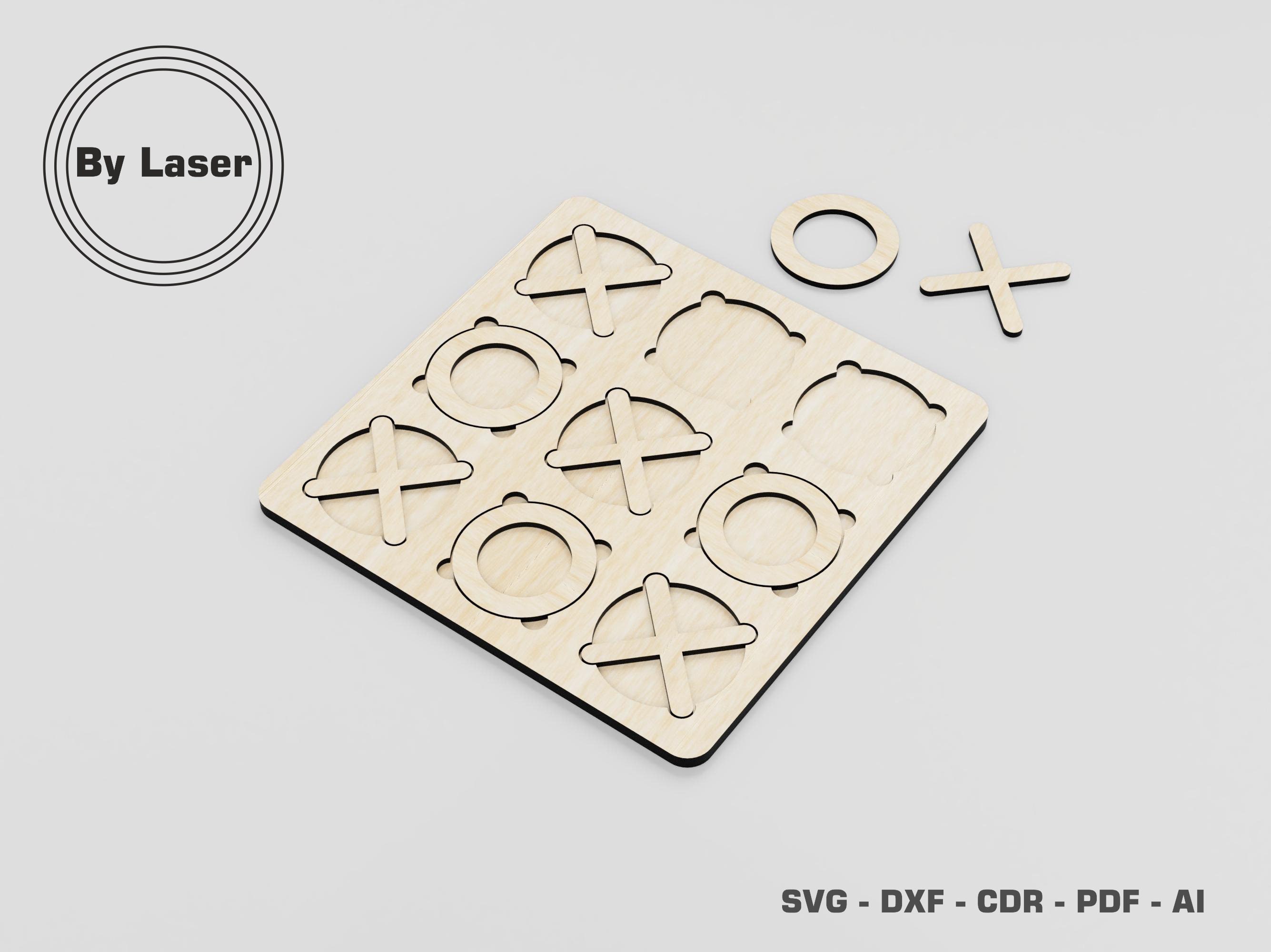 Tic Tac Toe Board Game Laser Cut Files Laser Cutting Board Etsy