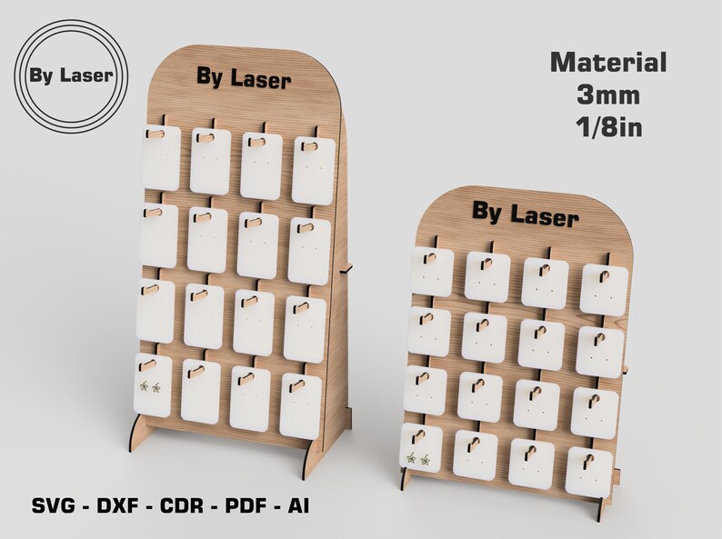 Earring Display Stand, Laser Cut Files, Two Different Size, Earring