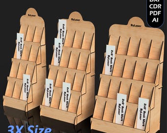 Laser Cut Bookmark Holder Display Stand Files,4 Tier Display Shelf Book Mark Holder File SVG