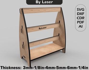 Fichiers découpés au laser de support de boucle d'oreille, fichiers de support de boucle d'oreille, fichiers vectoriels pour le bois de découpe laser Svg