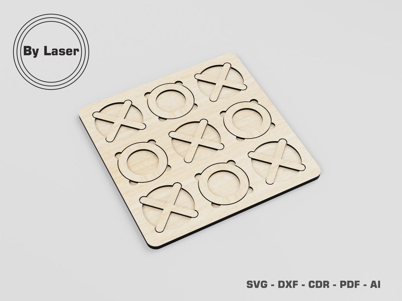 Tic Tac Toe Board Game Laser Cut Files Laser Cutting Board Etsy