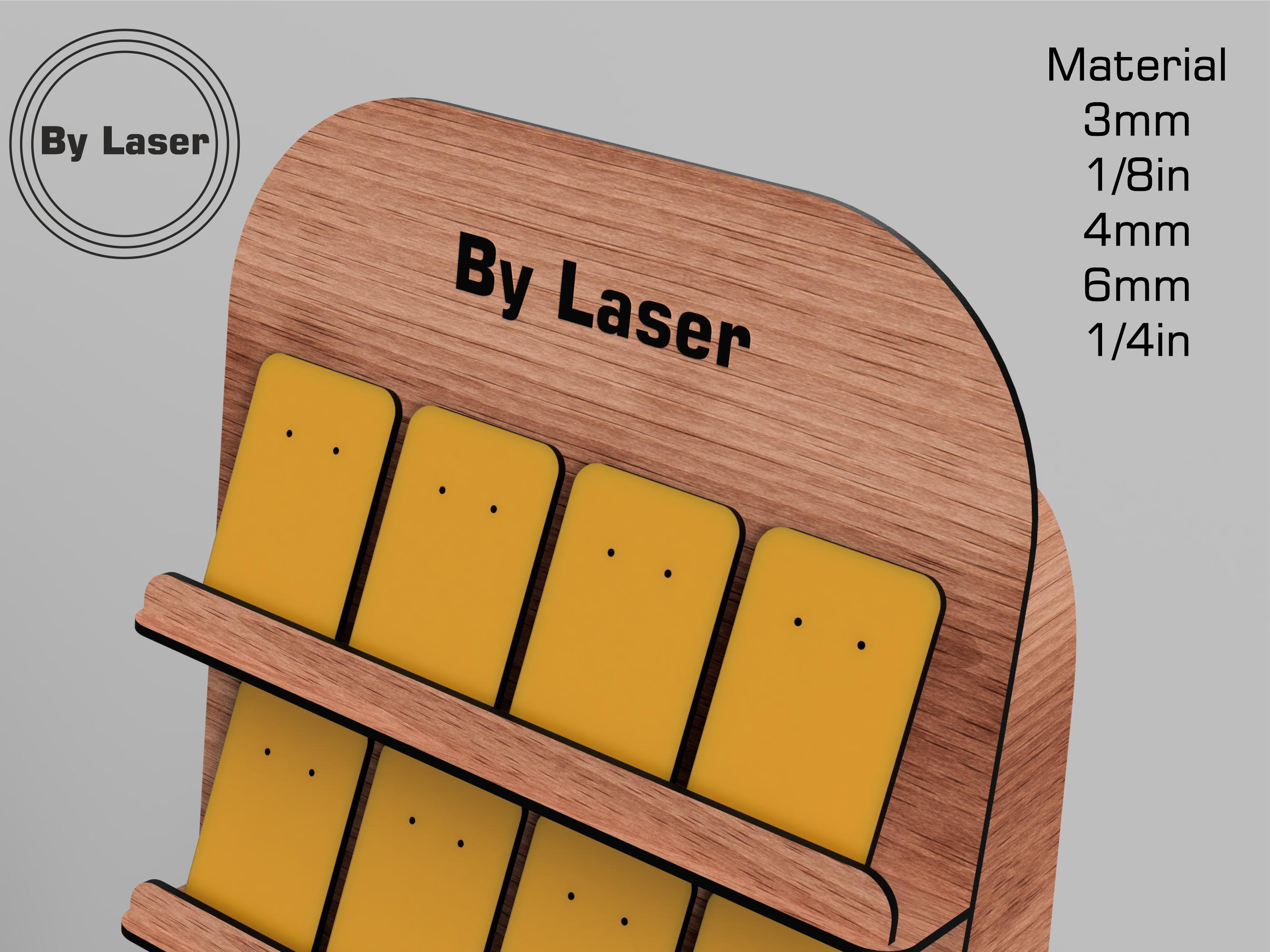 Earring Display Stand Laser Cut Files, Postcard Stand, Glowforge File SVG DXf