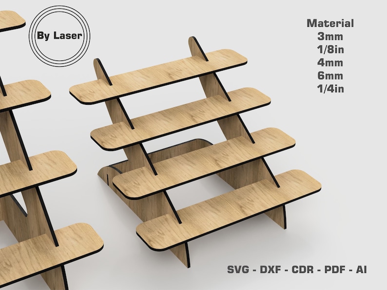 Crafting Display Stand Laser Cut Files Cupcake Stand 4 Different Size Portable Display Stand Glowforge SVG DXF EPS image 9