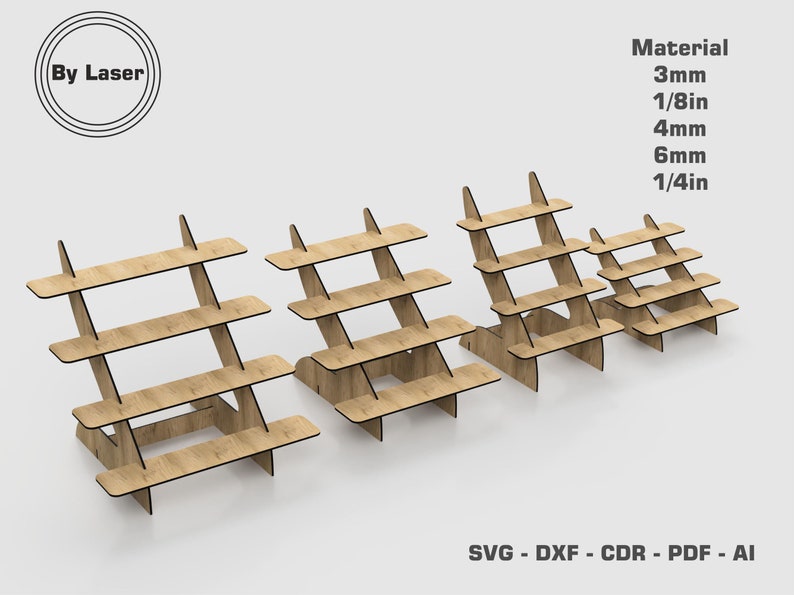 Crafting Display Stand Laser Cut Files Cupcake Stand 4 Different Size Portable Display Stand Glowforge SVG DXF EPS image 8