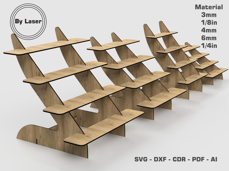Crafting Display Stand Laser Cut Files Cupcake Stand 4 Different Size Portable Display Stand Glowforge SVG DXF EPS image 3