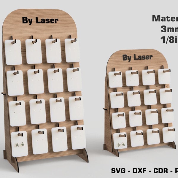 Ohrring Display Stand, Laser geschnitten Datei, zwei verschiedene Größen, Ohrring Halter, Schmuck Organizer, Ohrring Display SVG DXF PDF