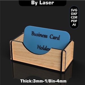 Laser Cut Business Card Holder Files, SVG DXF PDF