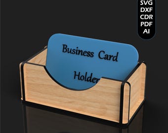 Laser Cut Business Card Holder Files, SVG DXF PDF