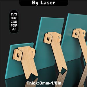 Laserskurna trästaffili, stöd för filer, bildramsställ, Glowforge-fil SVG