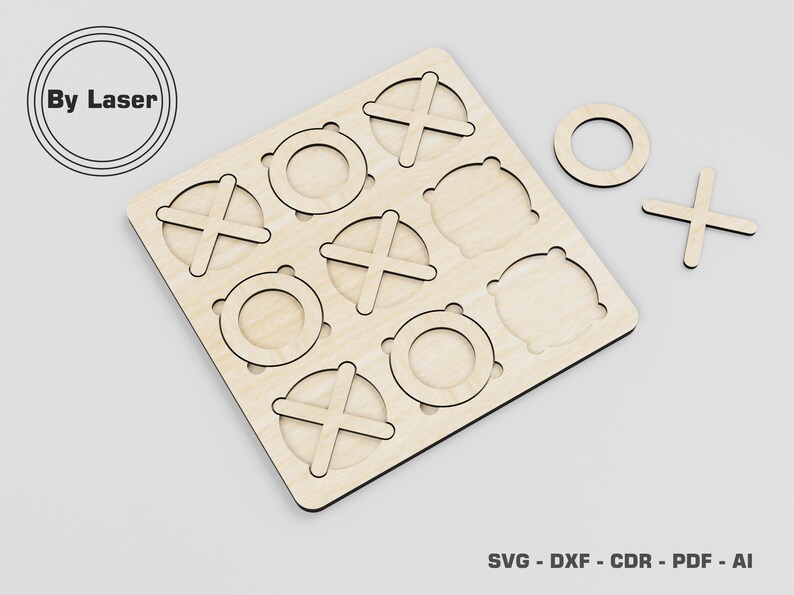 Tic Tac Toe Board Game Laser Cut Files Laser Cutting Board Etsy