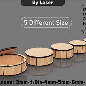 Runde Geschenkboxen-Dateien, Laser Cut-Svg-Dateien, Laser Cut Geschenkbox, Vektordateien für das Laserschneiden