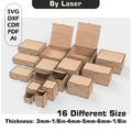 Laser Cut Trinket Box With Flip Up Lid Files, 16X Size, Stash Box, SVG