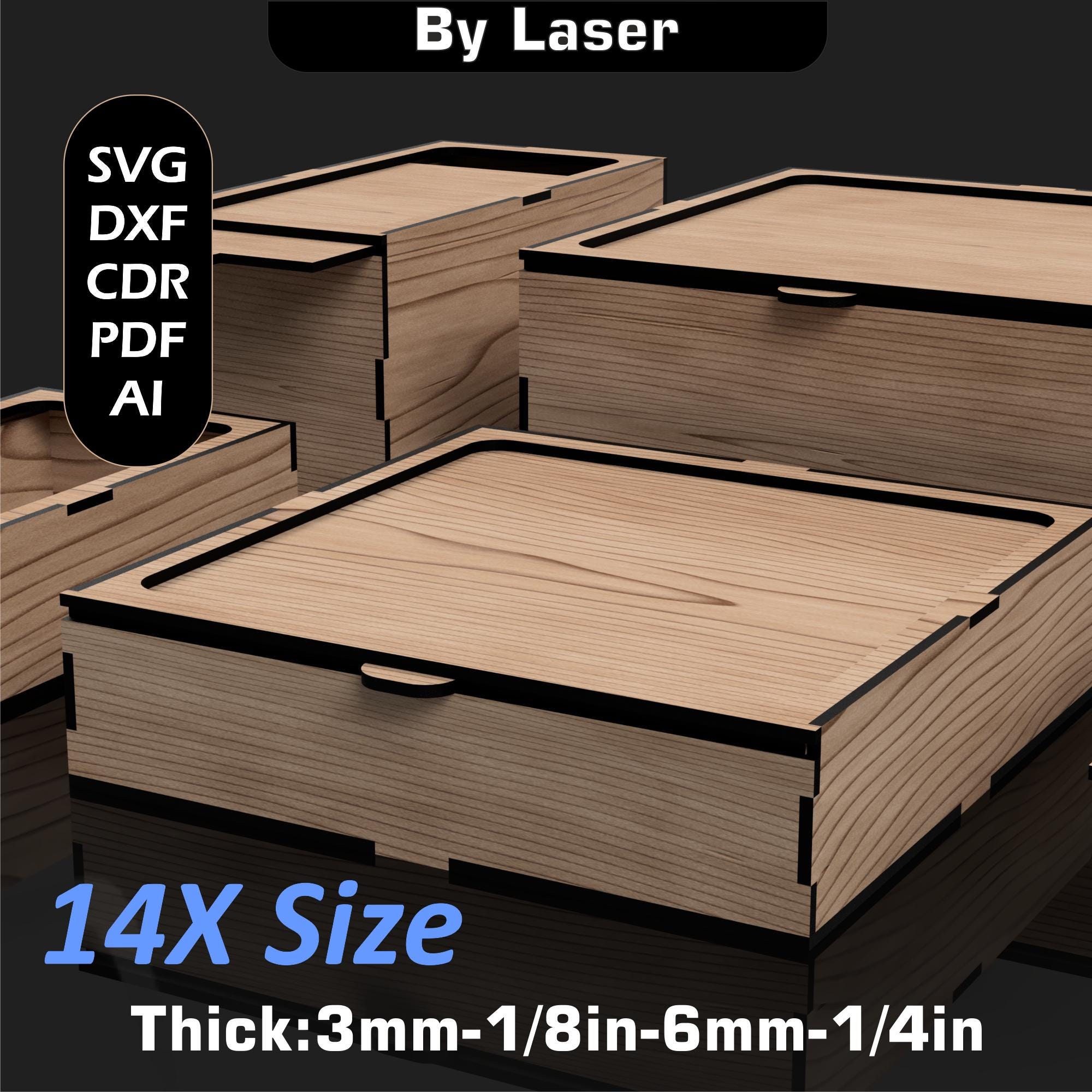 Laser Cut Boxes With Slide Lid Box, 14X Size, Wooden Keepsake Box