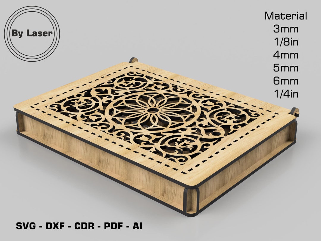 Decorative Laser Cut Jewelry Box With Lid Wooden Gift Box Etsy