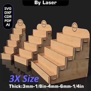 Laser-Schnitt-5-Schicht-Aufstellungsstand-Dateien, hölzerne Verkaufsthekenständer, Ausstellungsregal SVG