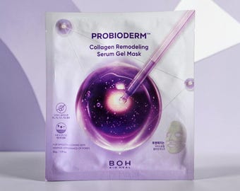 Mascarilla de gel de colágeno Bio Heal BOH Probioderm, mascarilla coreana en láminas para reafirmar, cuidar los poros, antienvejecimiento e hidratante (3 láminas), cuidado de la piel K-Beauty.
