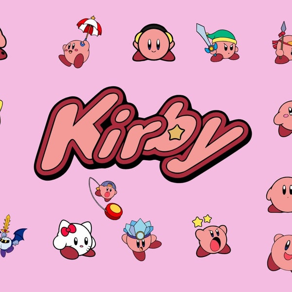 Kirby super star vector SVG PNG PDF / Kirby svg cricut / Cutting file / Kirby love svg / Sublimation / Vector Svg
