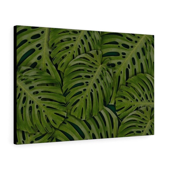 Abstract Green Leaves Wall Art Canvas Print Decor for Home & Etsy