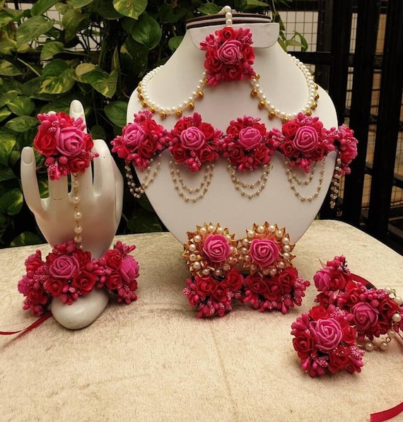 Flower jewelry set for haldi sale