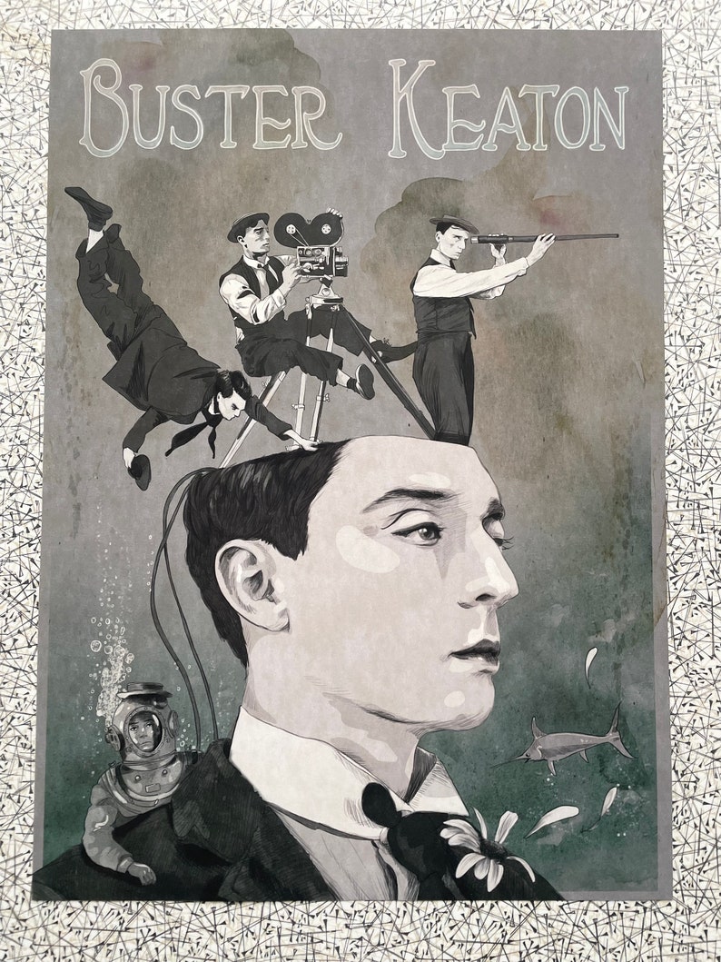 Buster Keaton Poster A4 Size Etsy