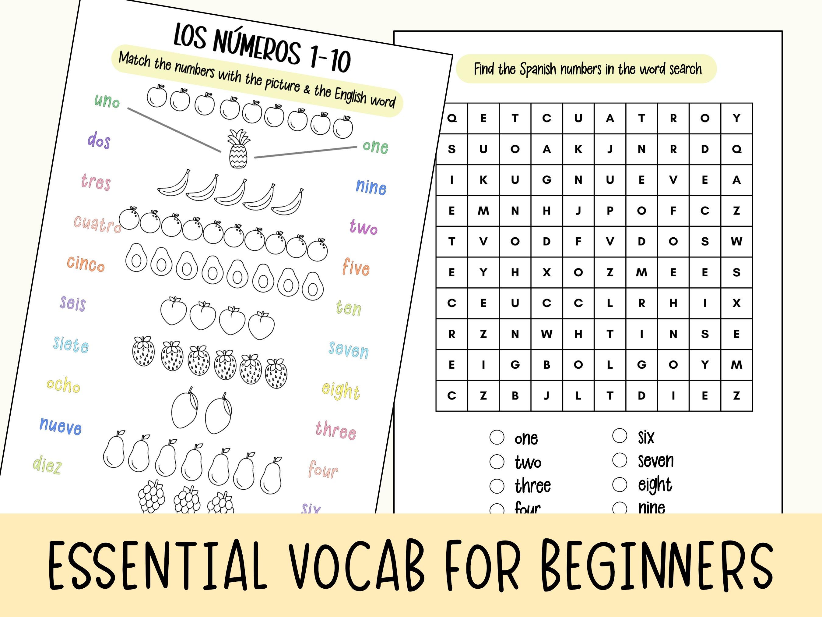 Spanish Printable Activity Sheets for Kids for Home Learning and School ...
