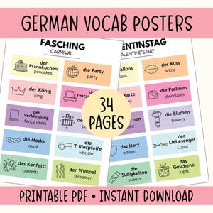 German Learning Posters & Flashcards: Educational Prints (Digital Download)