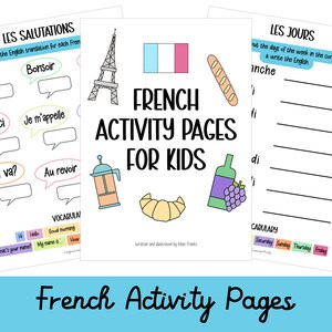 French Printable Activity Sheets for Kids for home learning and school. Learn French Educational resource for home and school.