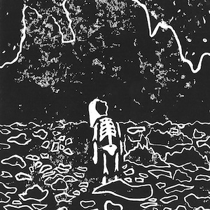 Phoebe Bridgers Punisher Lino Print Black and White