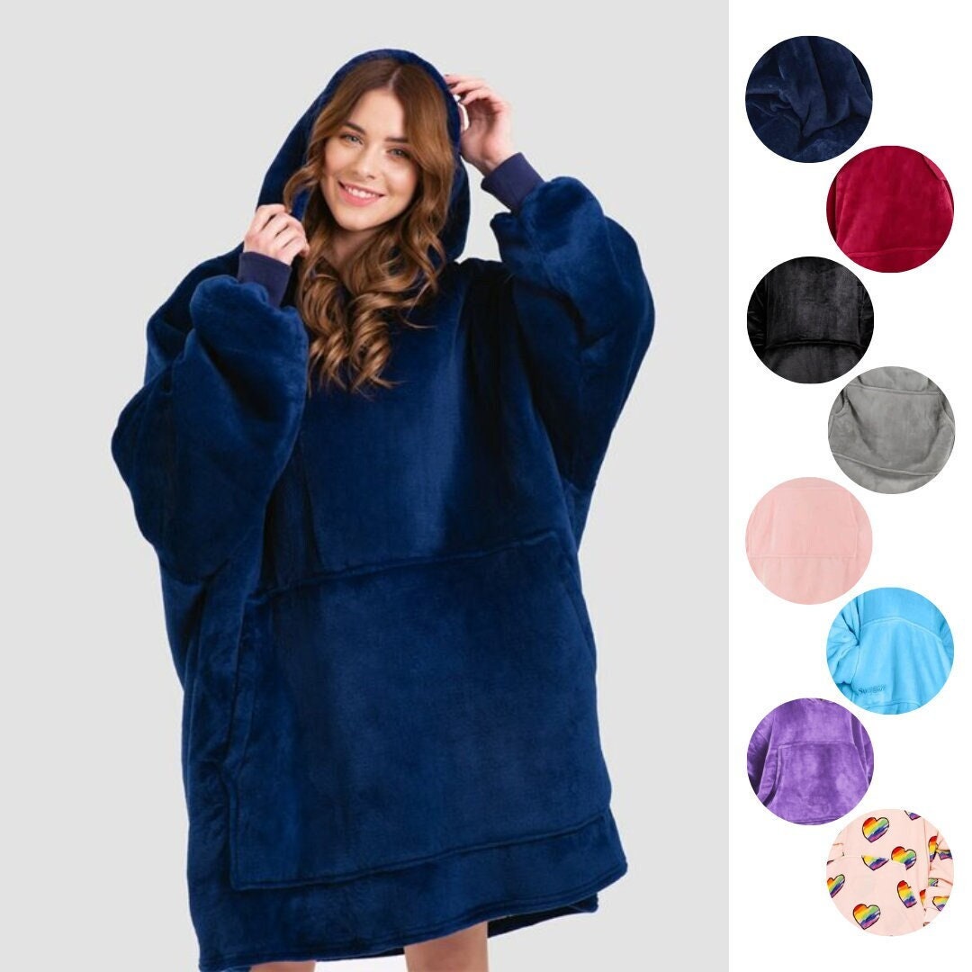 Oversized Blanket Hoodie Hooded Blanket, Giant Sherpa Lined Hoodie ...