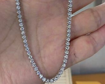Für immer eine Moissanit Halskette in Sterling Silber, Tennis Halskette, Diamant Alternative Schmuck, Geschenk für Sie