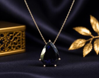 Fancy Shape Iolite Pendant Necklace, Natural Deep Blue Iolite Gemstone, Gemstone Necklace, Minimalist Statement Jewelry, Gift for Her