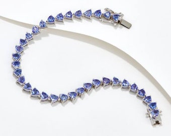 AAAA Tanzanite Tennis Bracelet in Platinum Over Sterling Silver, Tanzanite Bracelet, Tanzanite Jewelry, Gift for Her