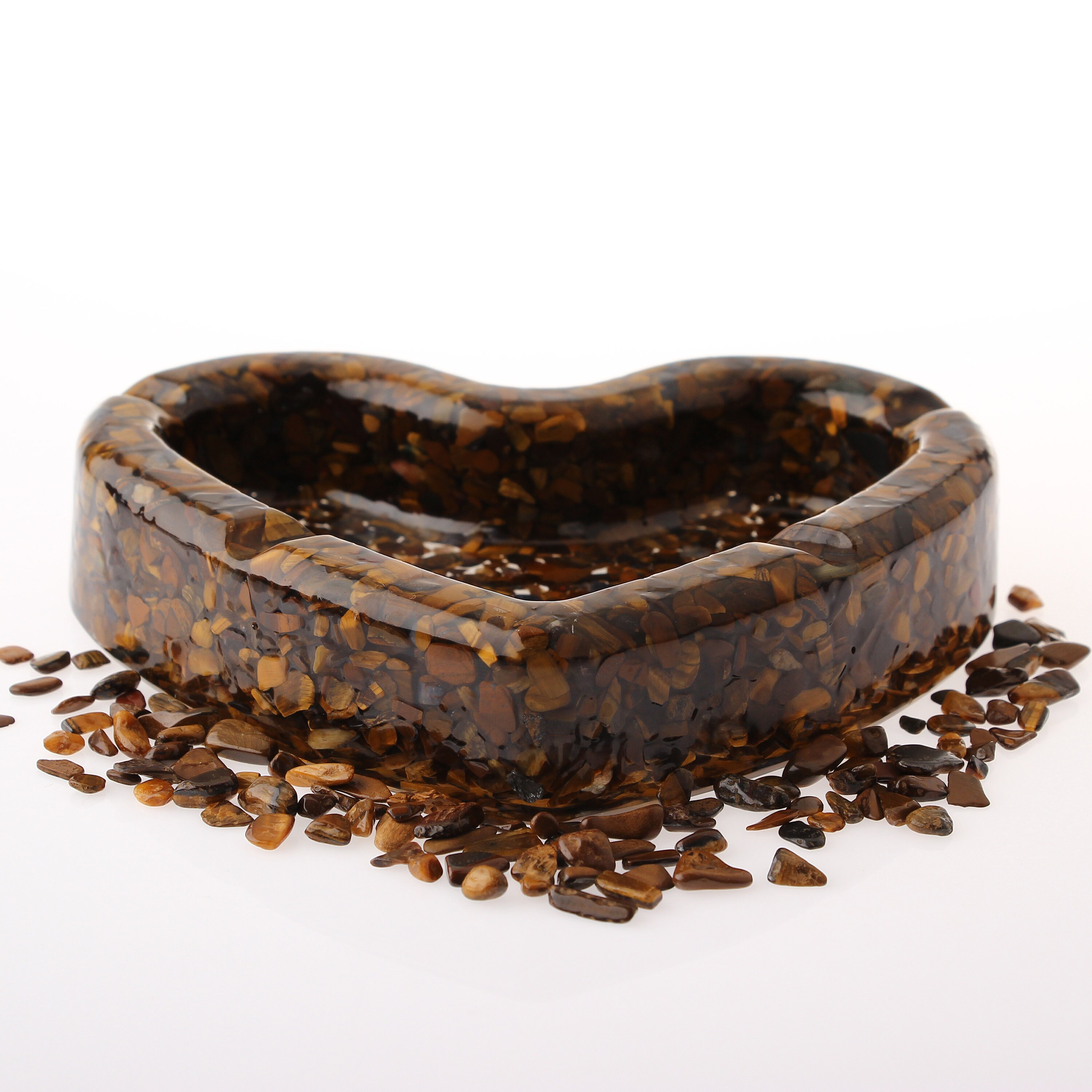 Tiger Eye Ashtray Crystal Ashtray Heart Ashtray Home Etsy