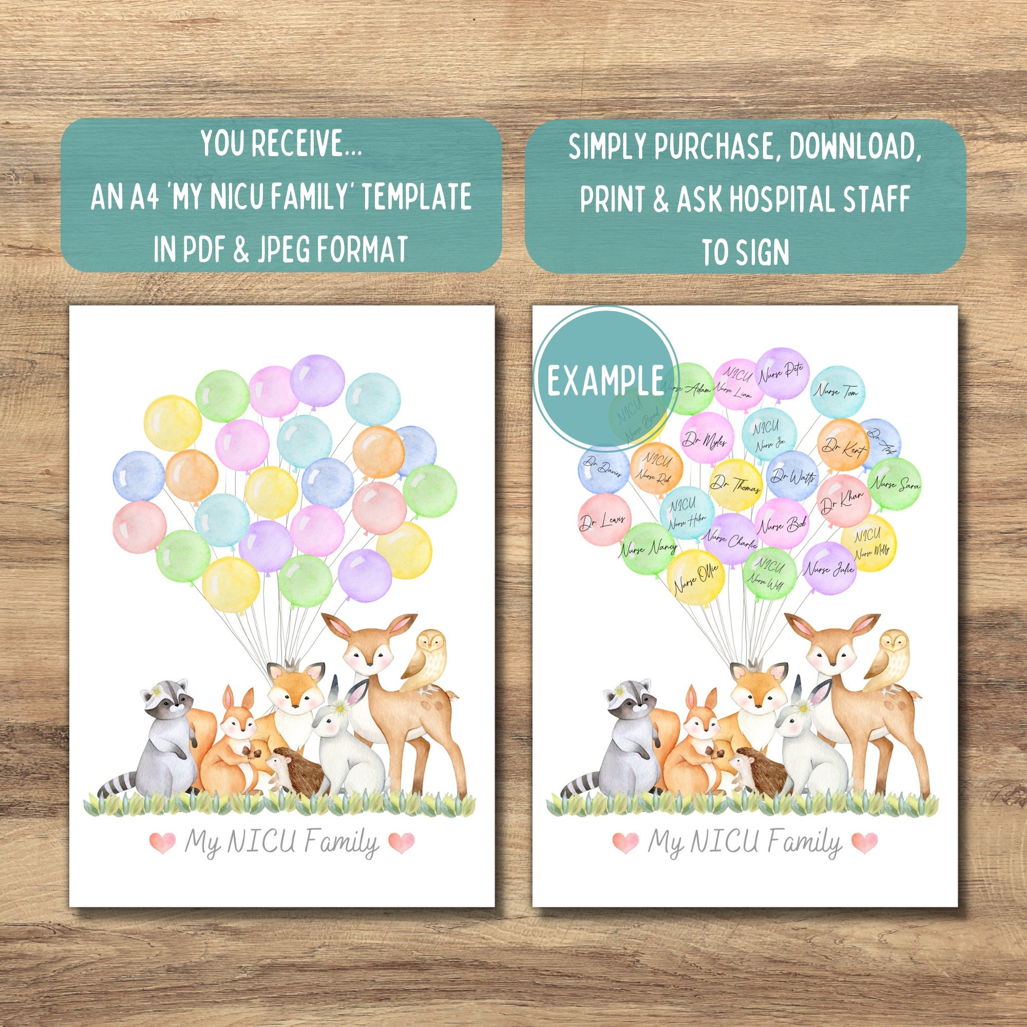My NICU Family Sign for Hospital Staff Signatures,keepsake Guestbook ...