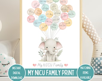 My NICU Family Sign For Hospital Staff Signatures,Keepsake Guestbook,NICU Graduate Certificate,Preemie Baby NICU Milestones,Digital Download