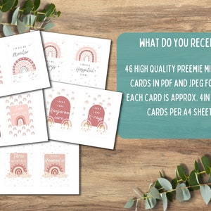 Preemie Baby NICU Milestone Cards, Pink Boho Rainbow, Baby Photo Prop ...