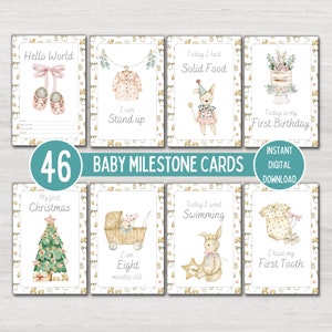 Baby Meilensteinkarten, Vintage rosa Mädchen-Baby-Dusche-Geschenk, Baby-Andenken-Karten, NICU Meilensteine, sofortiger druckbarer digitaler Download